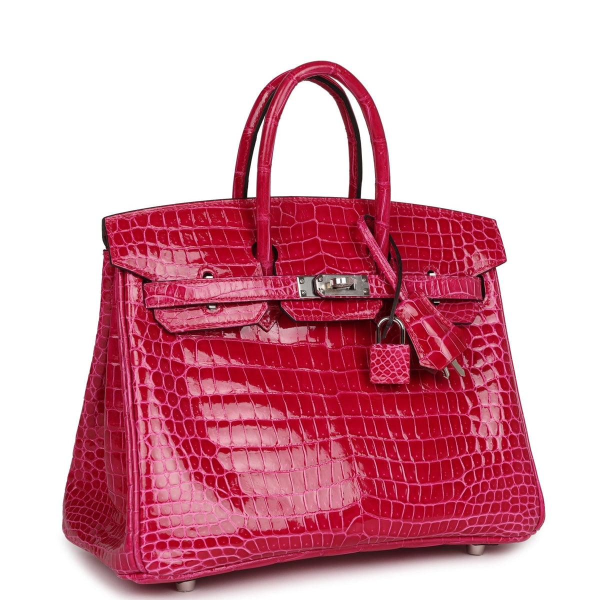 Hermès Birkin 25 Rose Mexico Shiny Faux Leather Palladium Hardware