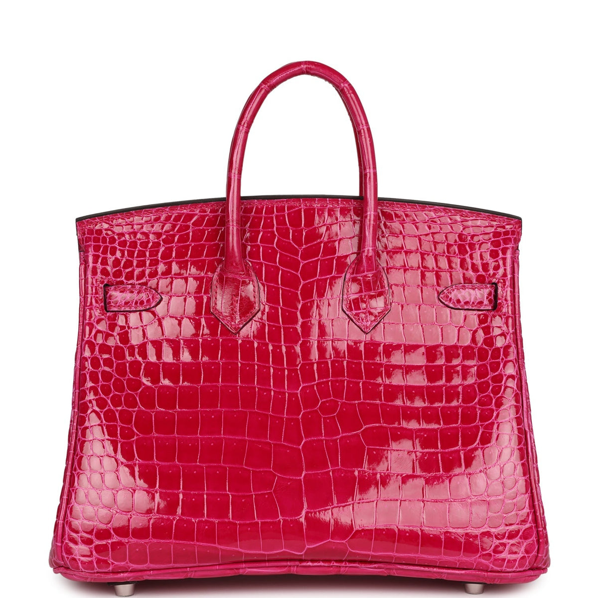 Hermès Birkin 25 Rose Mexico Shiny Faux Leather Palladium Hardware
