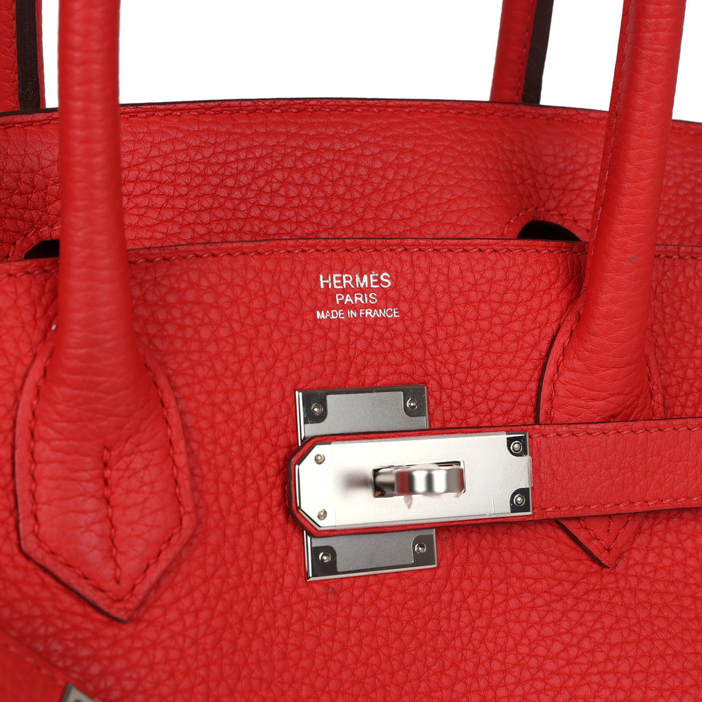 Hermès Birkin 30 Rouge Tomate Clemence Palladium Hardware