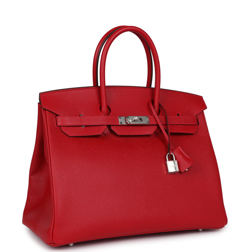 Hermès Birkin 35 Rouge Casaque Epsom Palladium Hardware