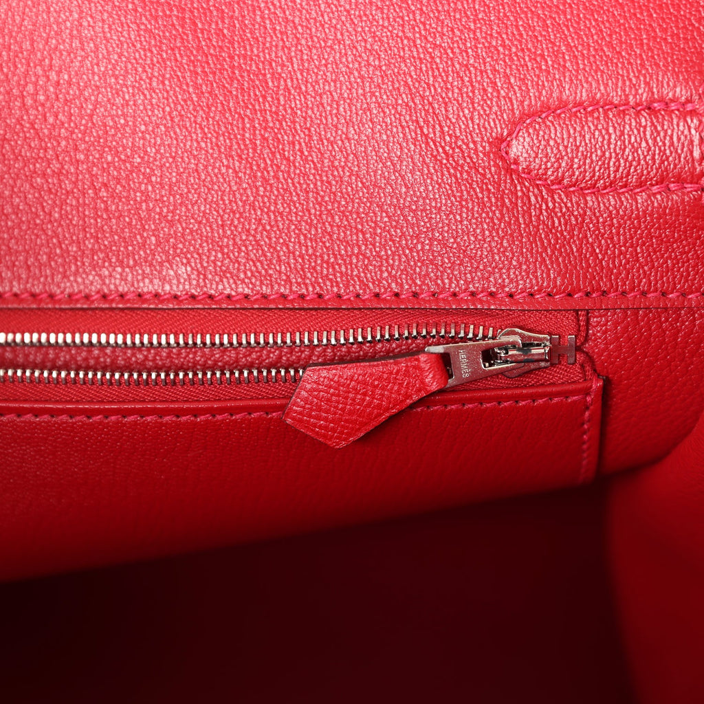 Hermès Birkin 35 Rouge Casaque Epsom Palladium Hardware