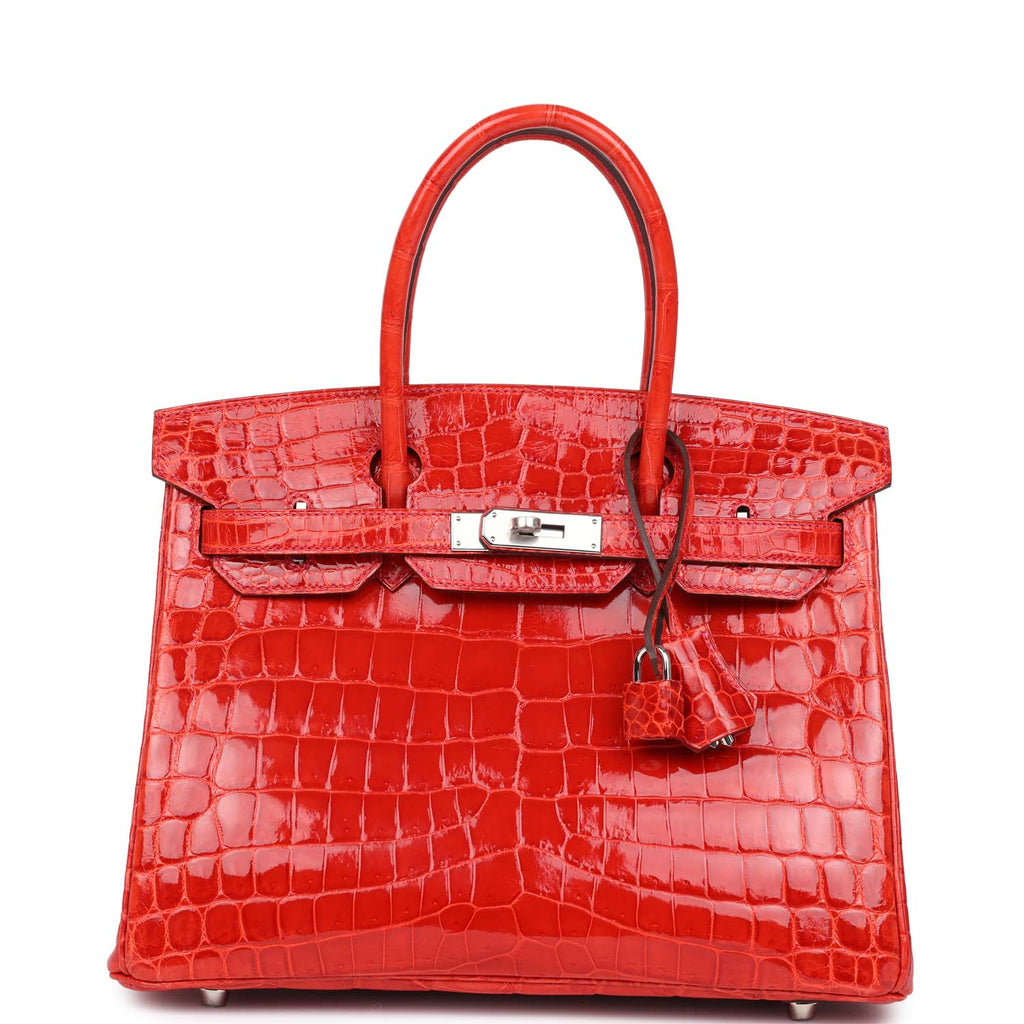 Hermès Birkin 30 Geranium Shiny Faux Leather Palladium Hardware
