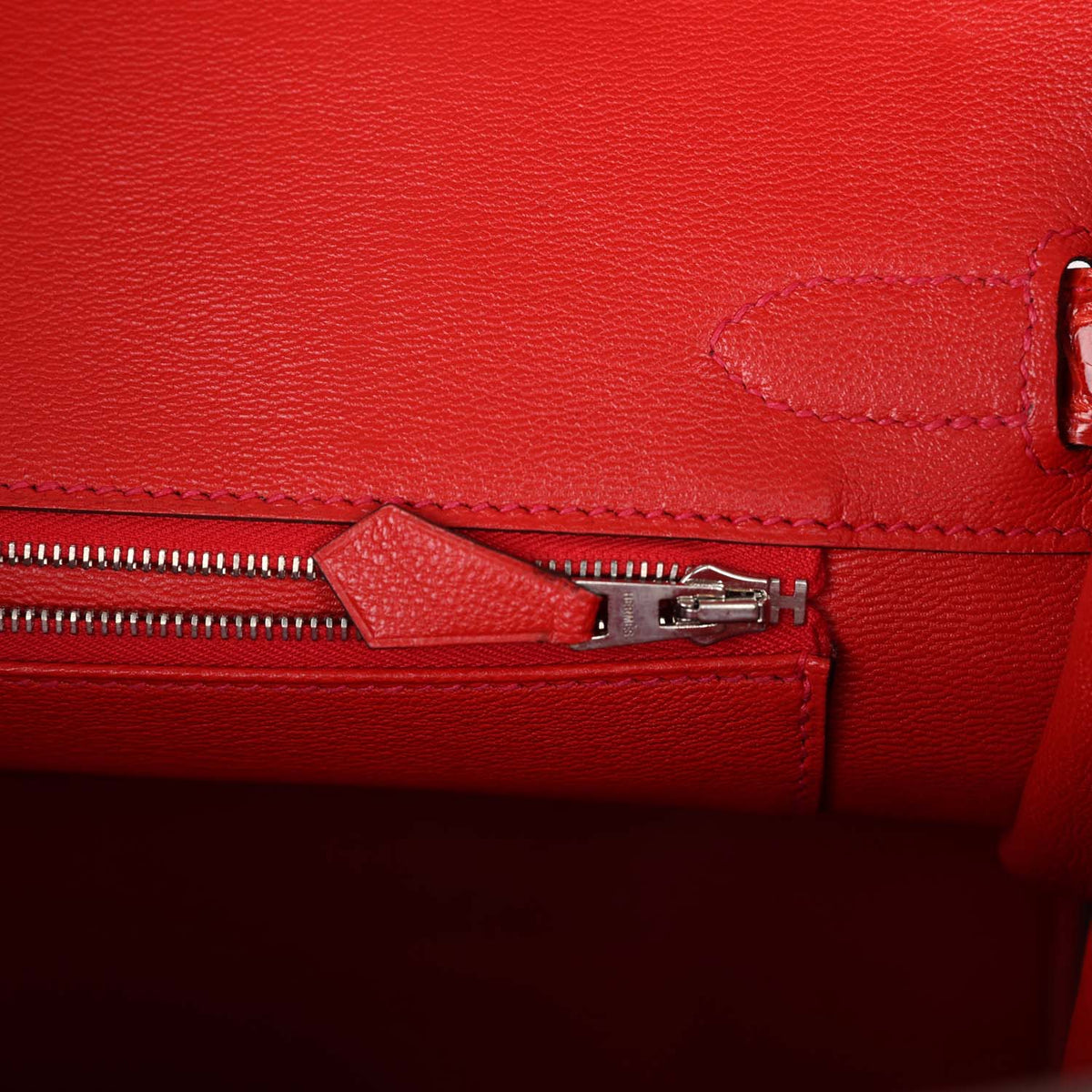 Hermès Birkin 30 Geranium Shiny Faux Leather Palladium Hardware