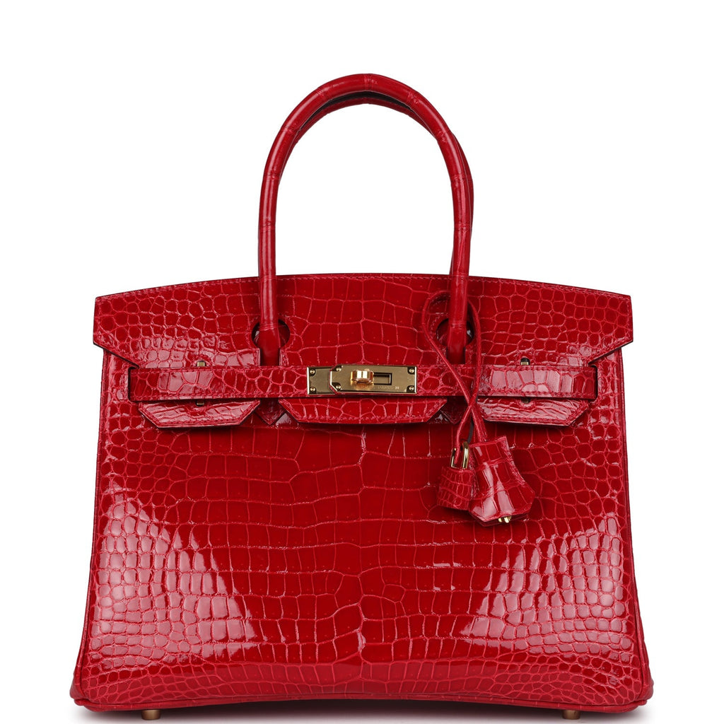 Hermès Birkin 30 Braise Shiny Faux Leather Gold Hardware