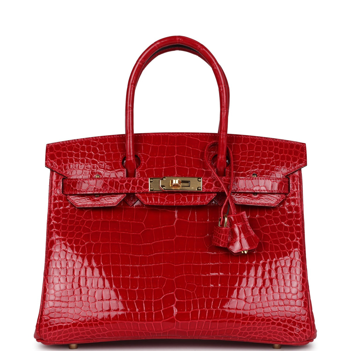 Hermès Birkin 30 Braise Shiny Faux Leather Gold Hardware