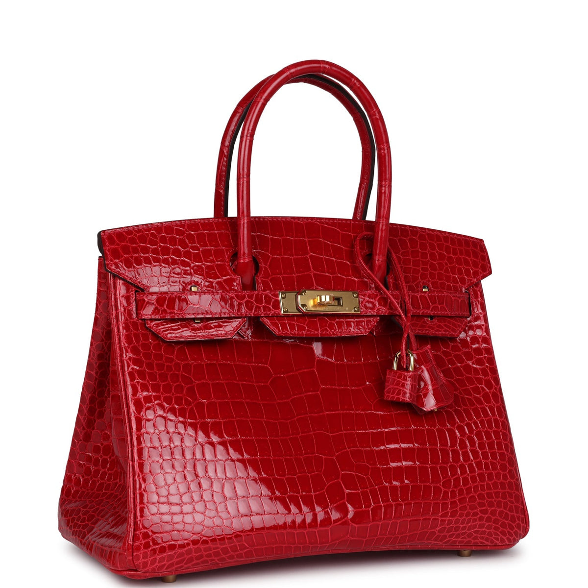 Hermès Birkin 30 Braise Shiny Faux Leather Gold Hardware