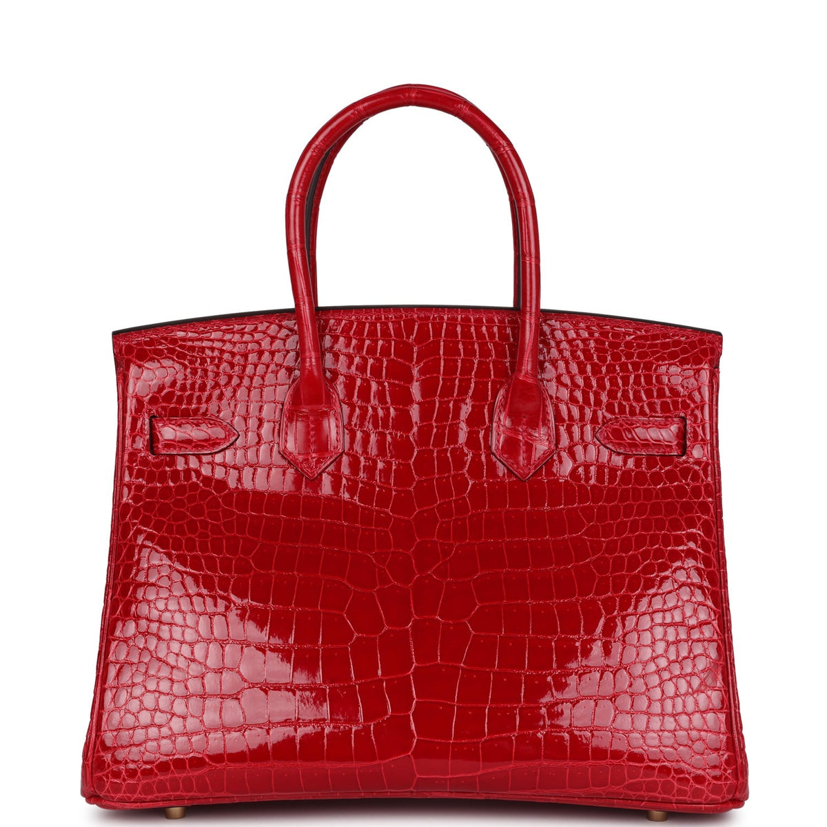 Hermès Birkin 30 Braise Shiny Faux Leather Gold Hardware