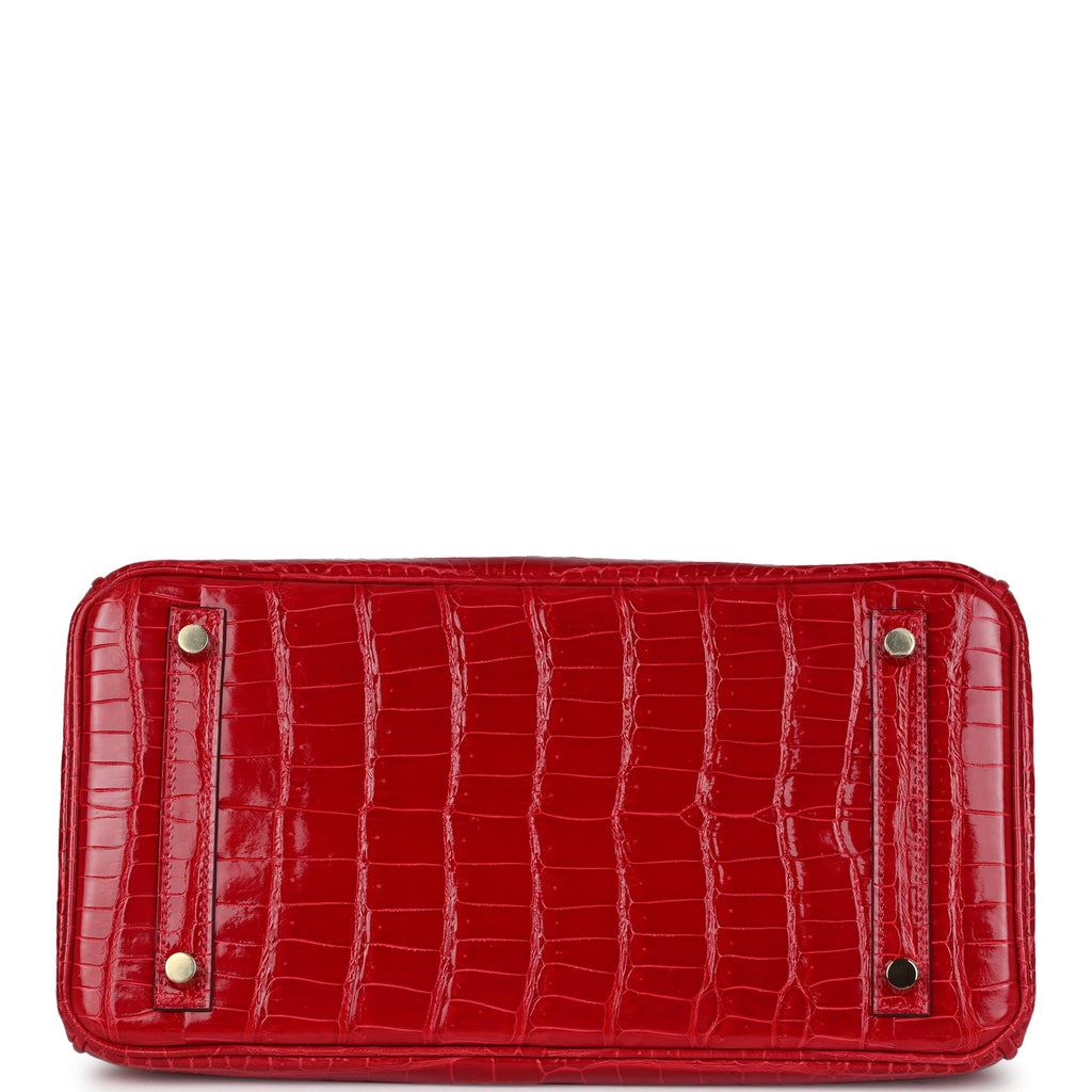 Hermès Birkin 30 Braise Shiny Faux Leather Gold Hardware