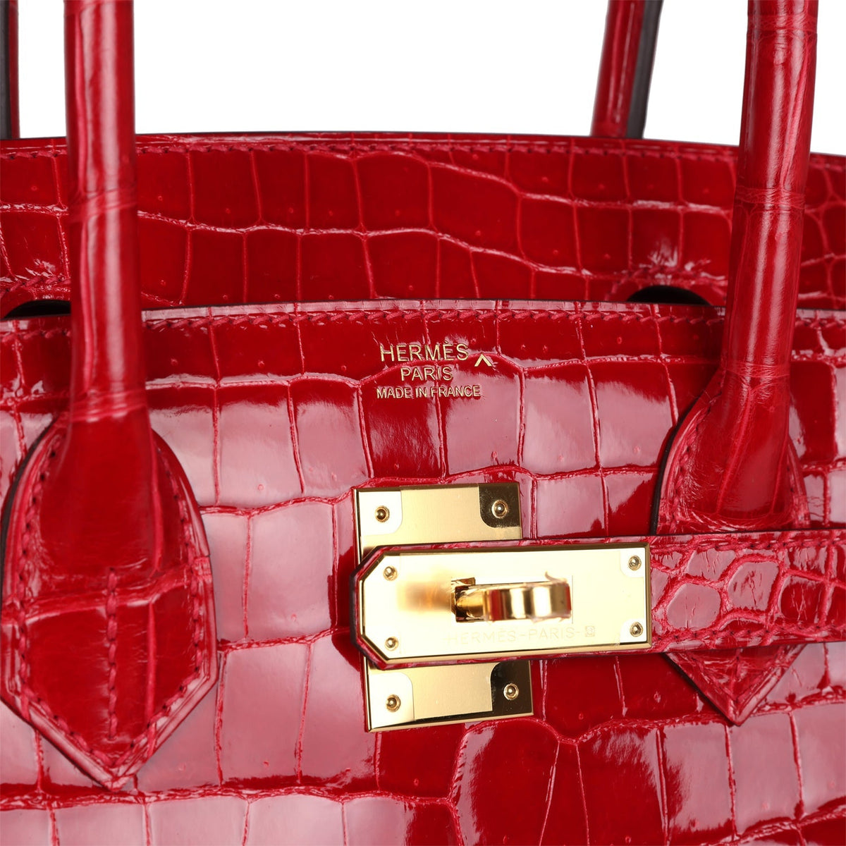 Hermès Birkin 30 Braise Shiny Faux Leather Gold Hardware