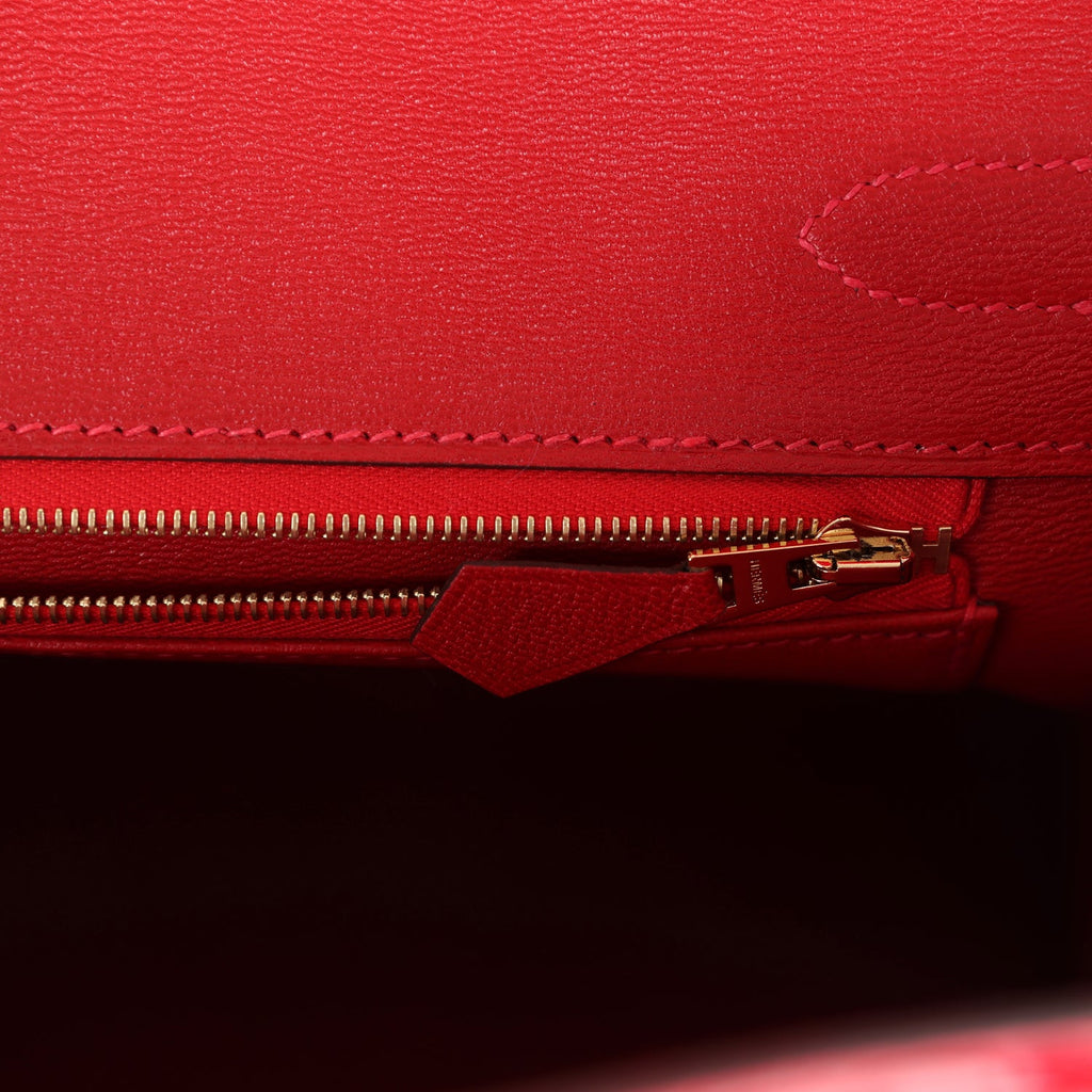 Hermès Birkin 30 Braise Shiny Faux Leather Gold Hardware