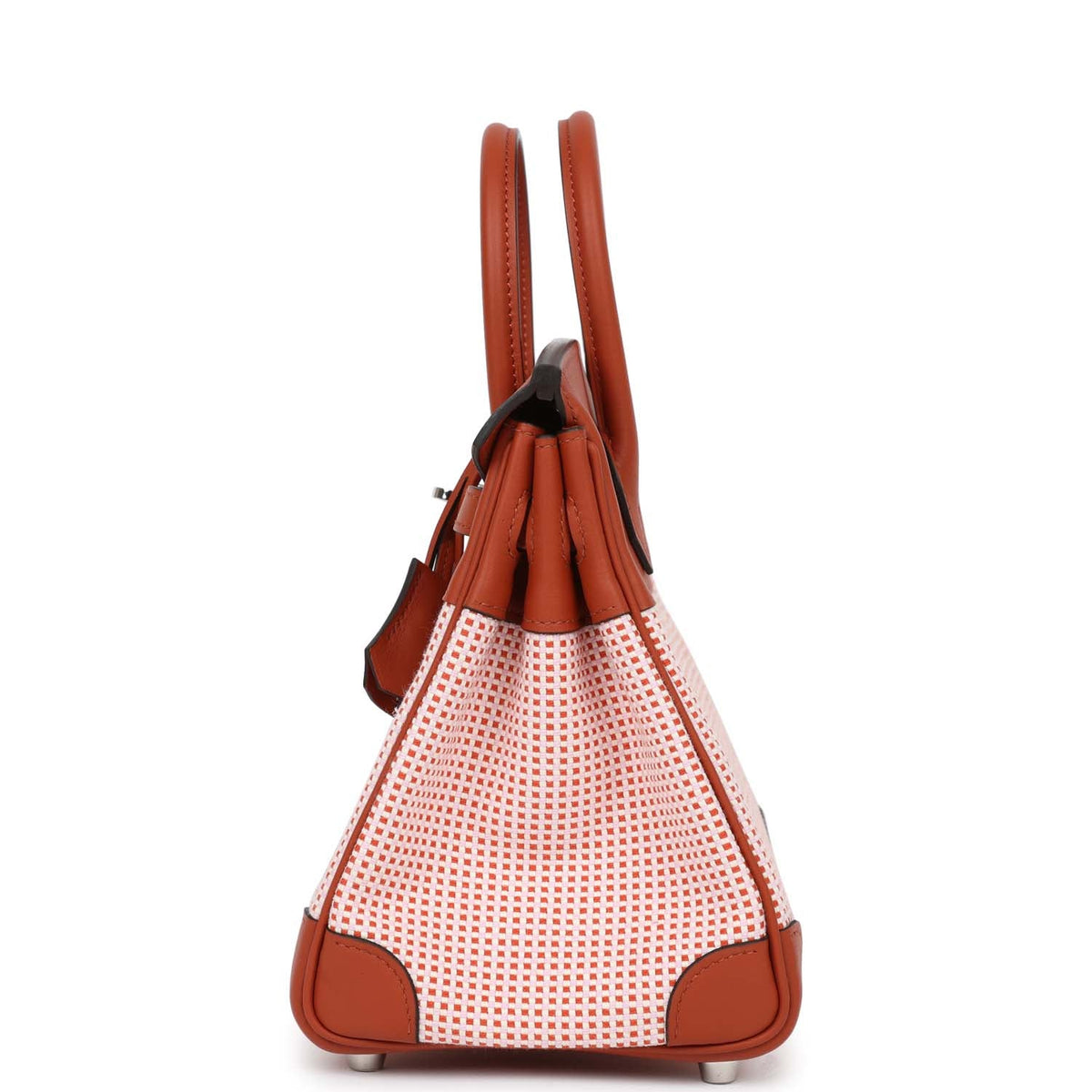 Hermès Quadrille Birkin 25 Sanguine Swift and Toile Palladium Hardware