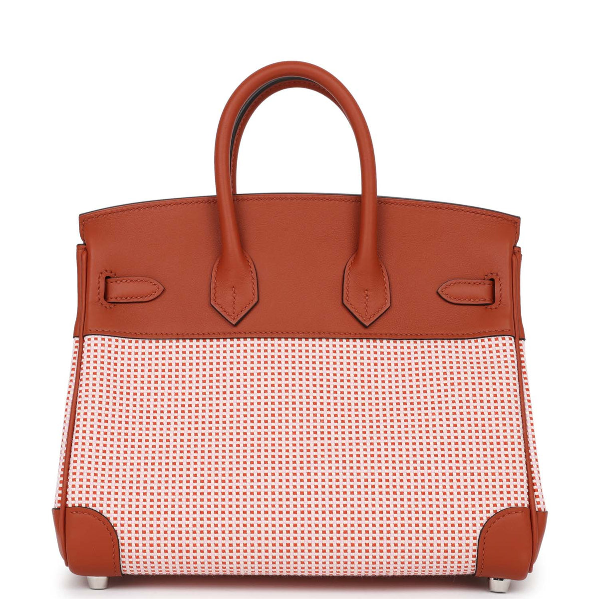Hermès Quadrille Birkin 25 Sanguine Swift and Toile Palladium Hardware
