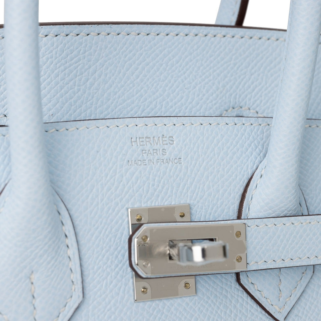 Hermès Birkin Sellier 25 Bleu Brume Epsom Palladium Hardware