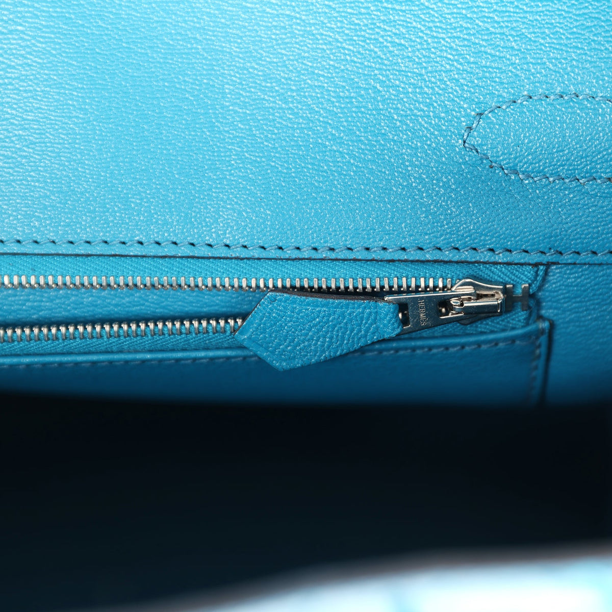 Hermès Birkin 30 Bleu Izmir Shiny Faux Leather Palladium Hardware
