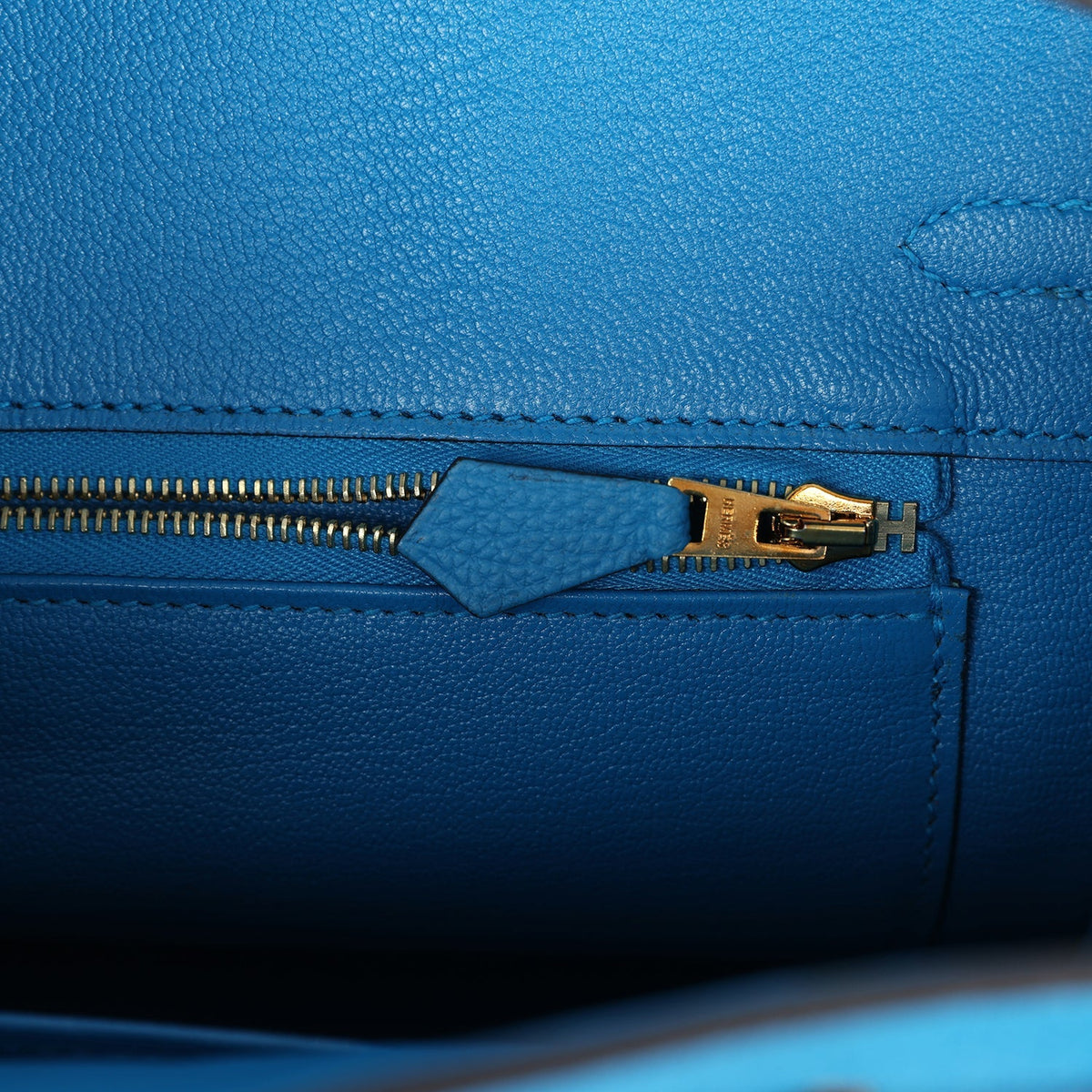 Hermès Birkin 25 Bleu Zanzibar Togo Gold Hardware