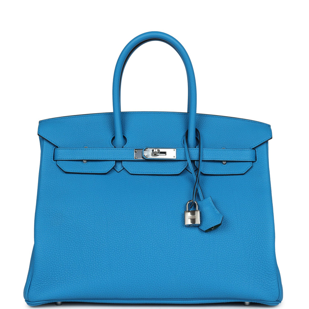 Hermès Birkin 35 Bleu Zanzibar Verso Togo Palladium Hardware