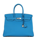 Hermès Birkin 35 Bleu Zanzibar Verso Togo Palladium Hardware