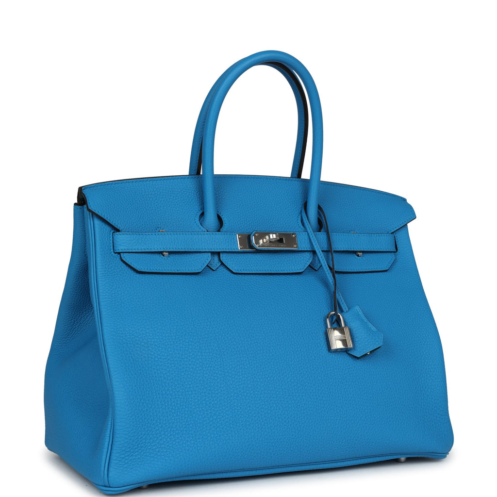 Hermès Birkin 35 Bleu Zanzibar Verso Togo Palladium Hardware