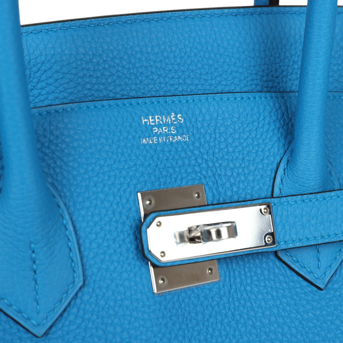 Hermès Birkin 35 Bleu Zanzibar Verso Togo Palladium Hardware