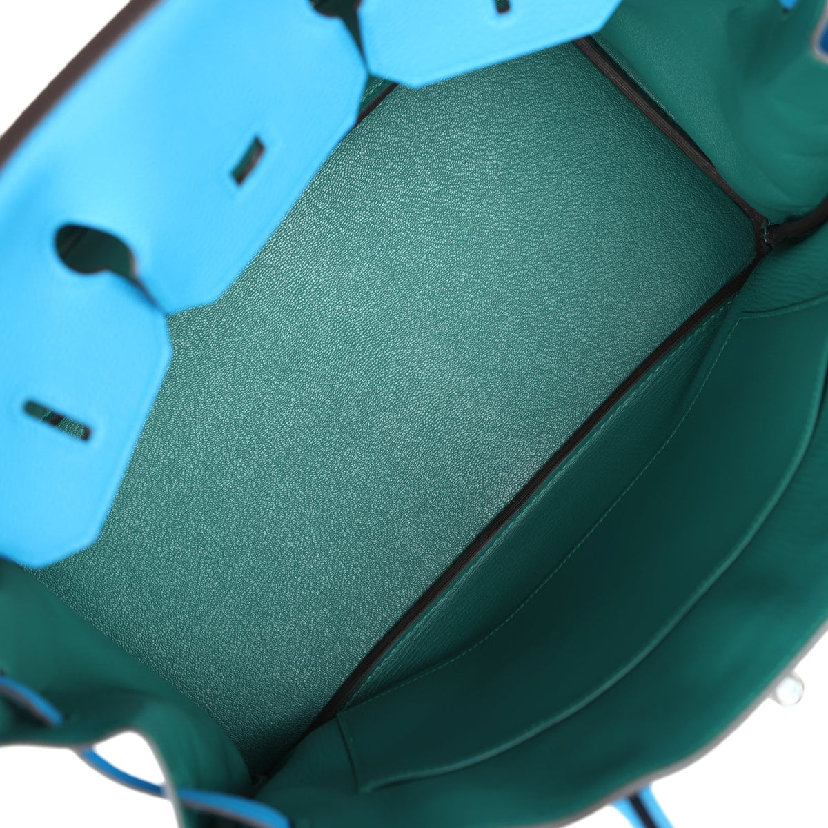Hermès Birkin 35 Bleu Zanzibar Verso Togo Palladium Hardware
