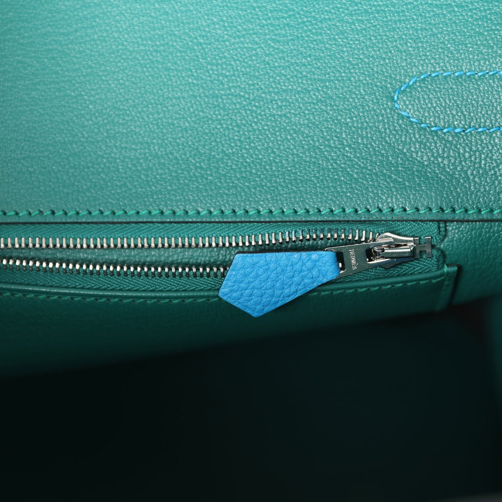 Hermès Birkin 35 Bleu Zanzibar Verso Togo Palladium Hardware