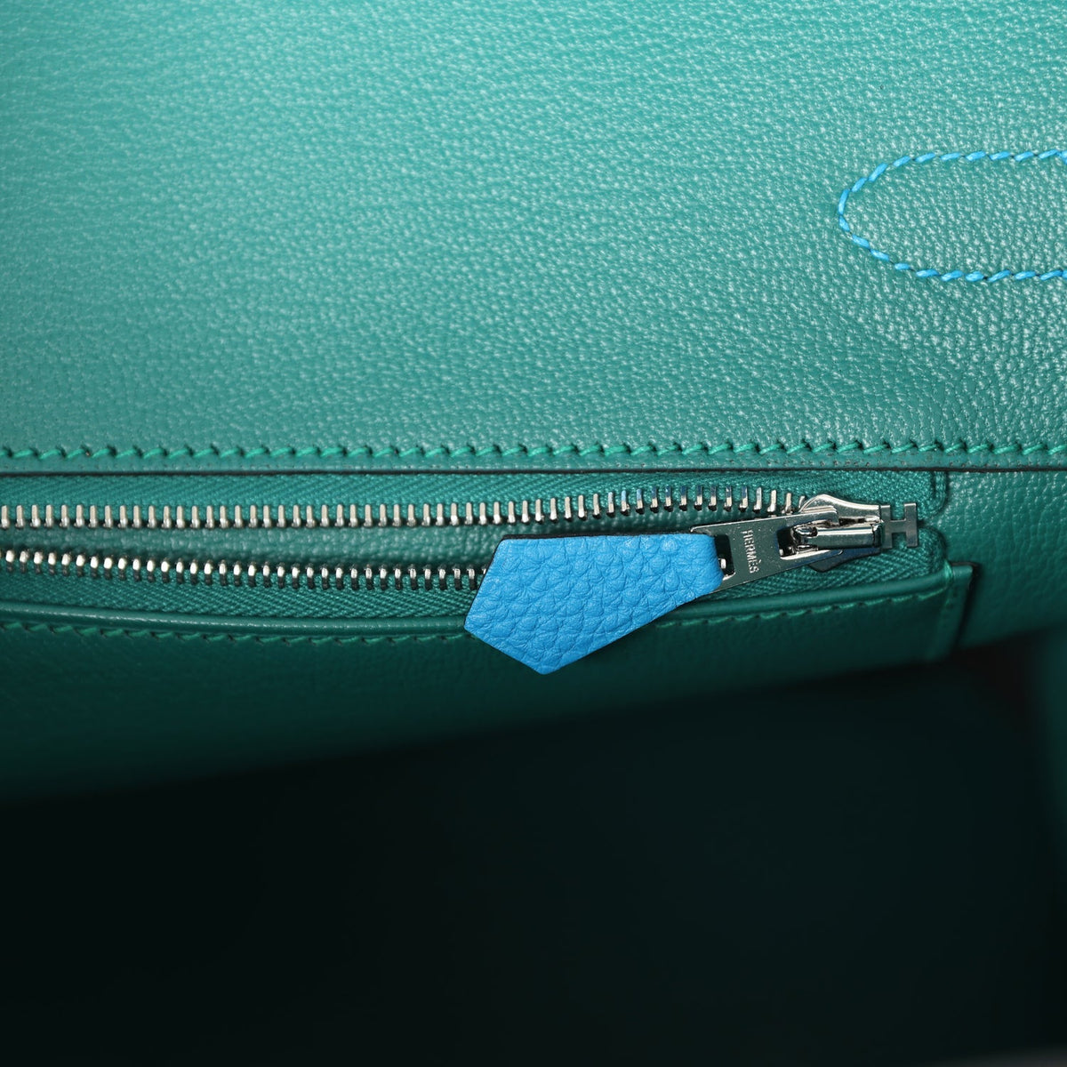 Hermès Birkin 35 Bleu Zanzibar Verso Togo Palladium Hardware
