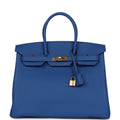 Hermès Birkin 35 Bleu France Togo Gold Hardware