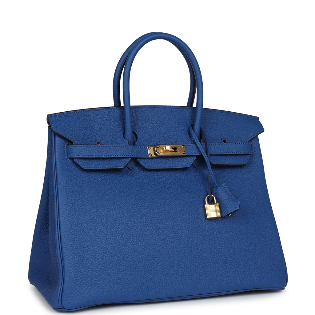 Hermès Birkin 35 Bleu France Togo Gold Hardware