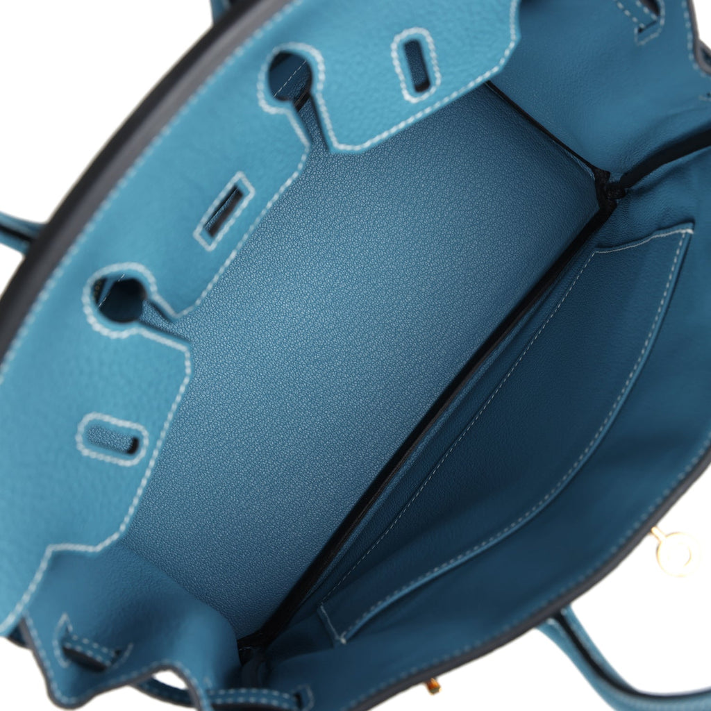 Hermès Birkin 25 Blue Jean Togo Gold Hardware