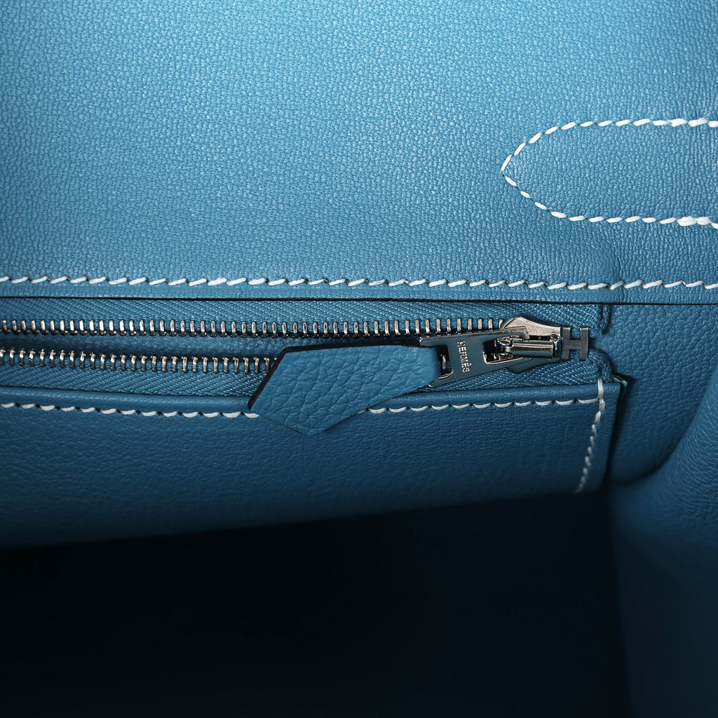 Hermès Birkin 30 Blue Jean Togo Palladium Hardware