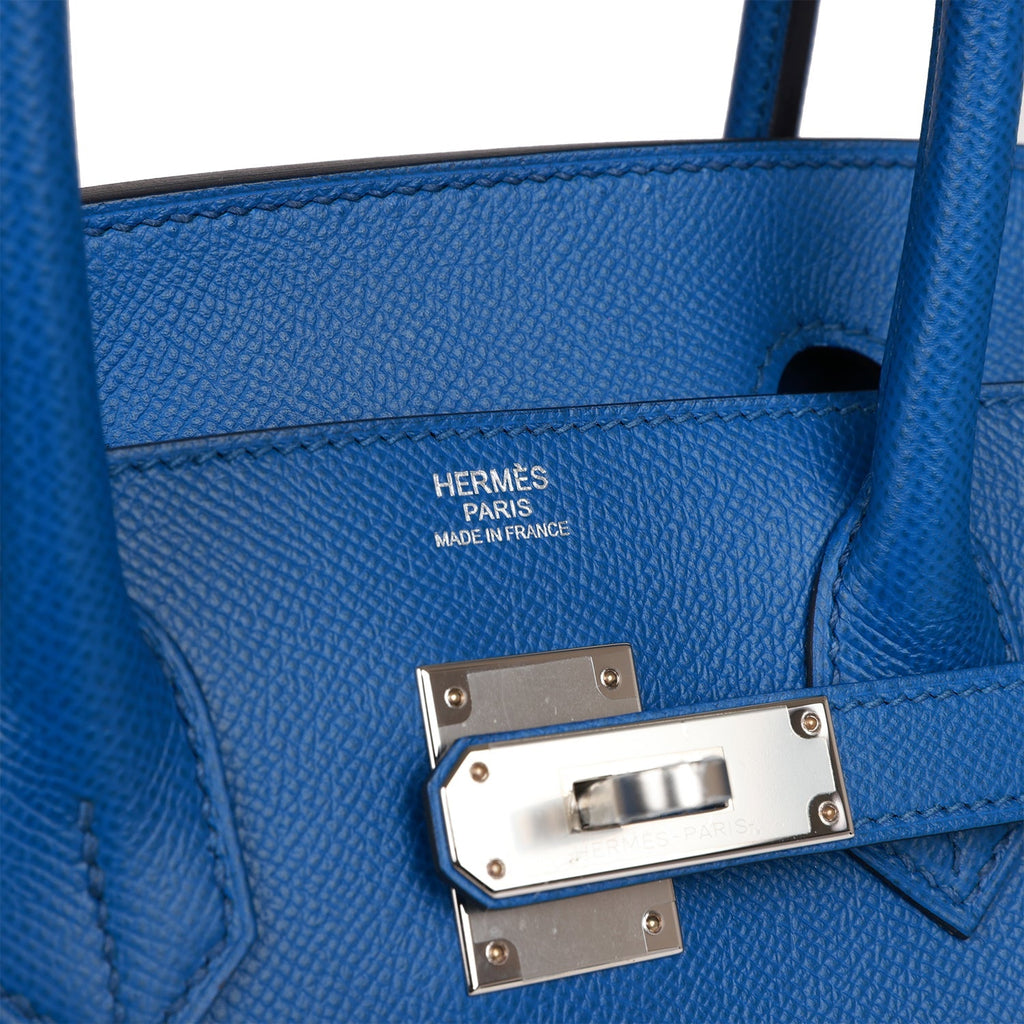 Hermès Birkin Sellier 30 Bleu France Epsom Palladium Hardware
