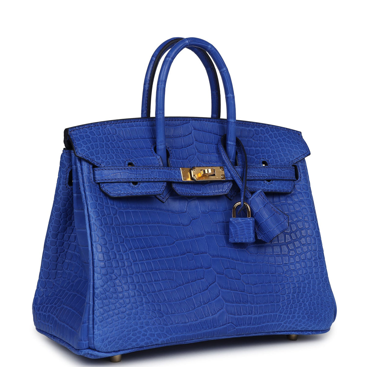 Hermès Birkin 25 Bleu Royal Matte Faux Leather Gold Hardware