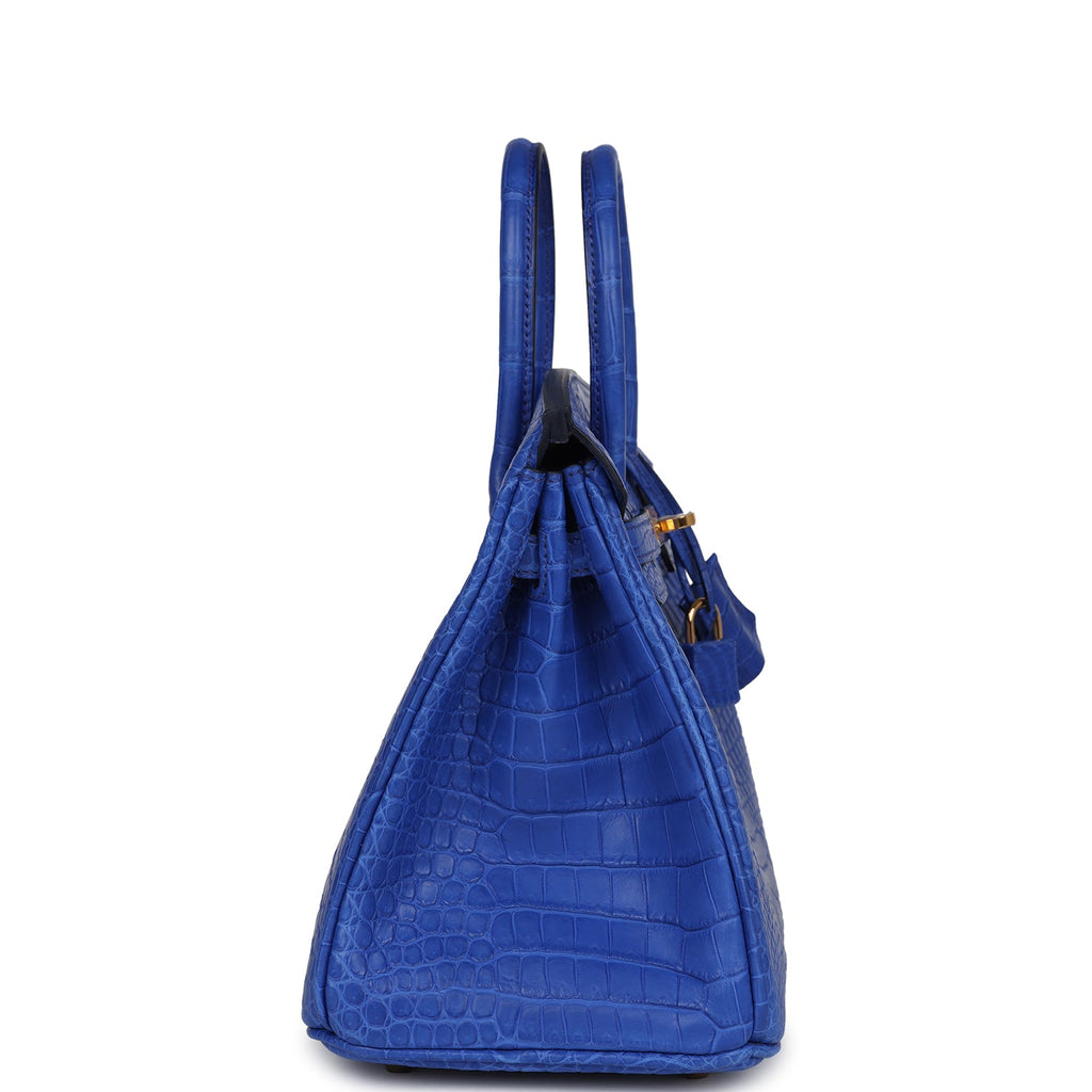 Hermès Birkin 25 Bleu Royal Matte Faux Leather Gold Hardware