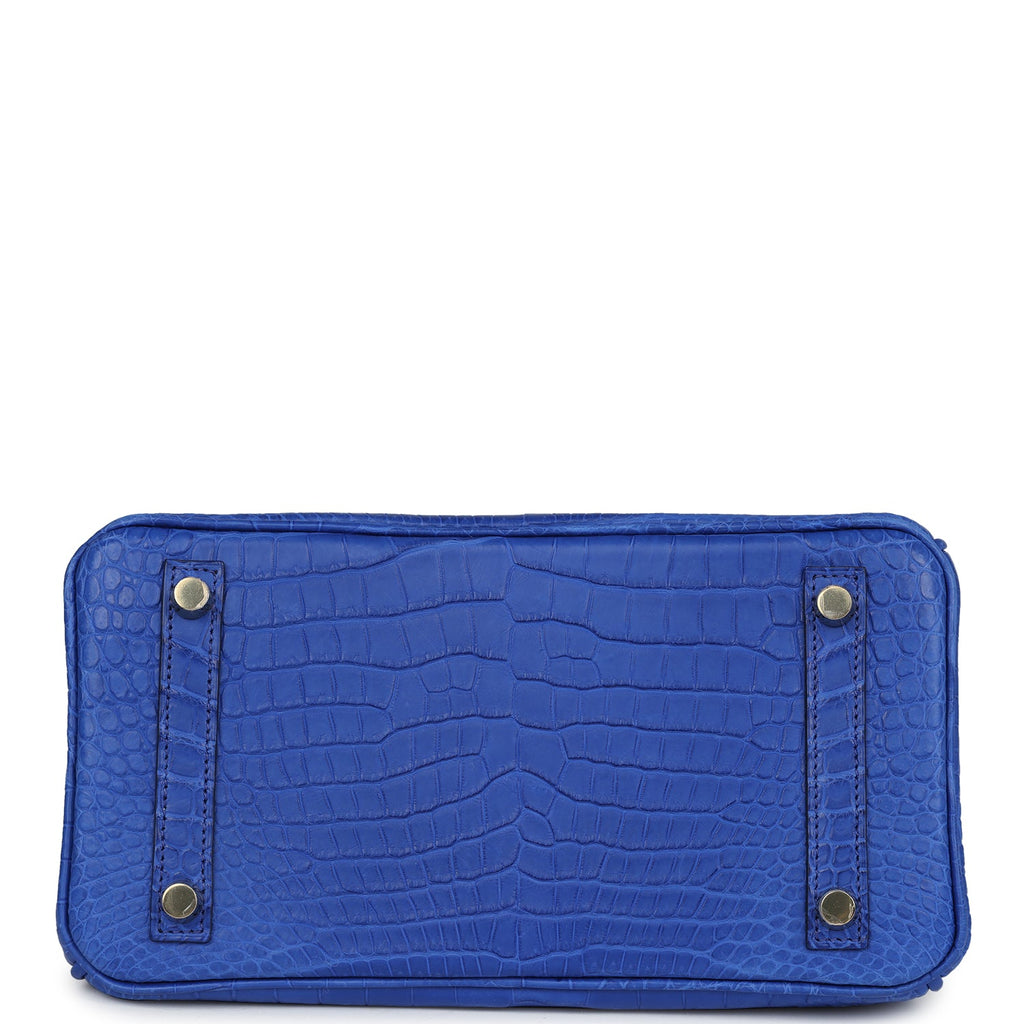 Hermès Birkin 25 Bleu Royal Matte Faux Leather Gold Hardware