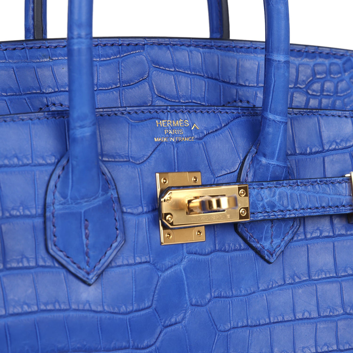 Hermès Birkin 25 Bleu Royal Matte Faux Leather Gold Hardware
