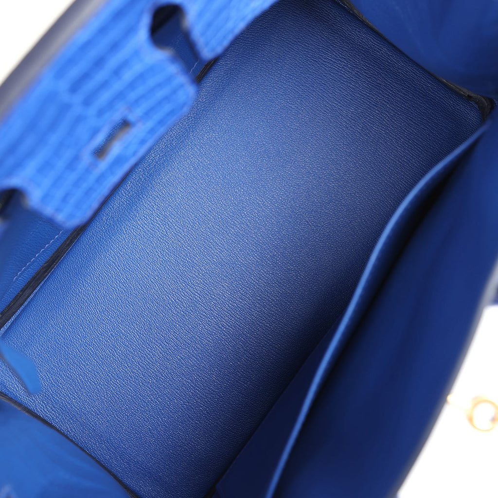 Hermès Birkin 25 Bleu Royal Matte Faux Leather Gold Hardware