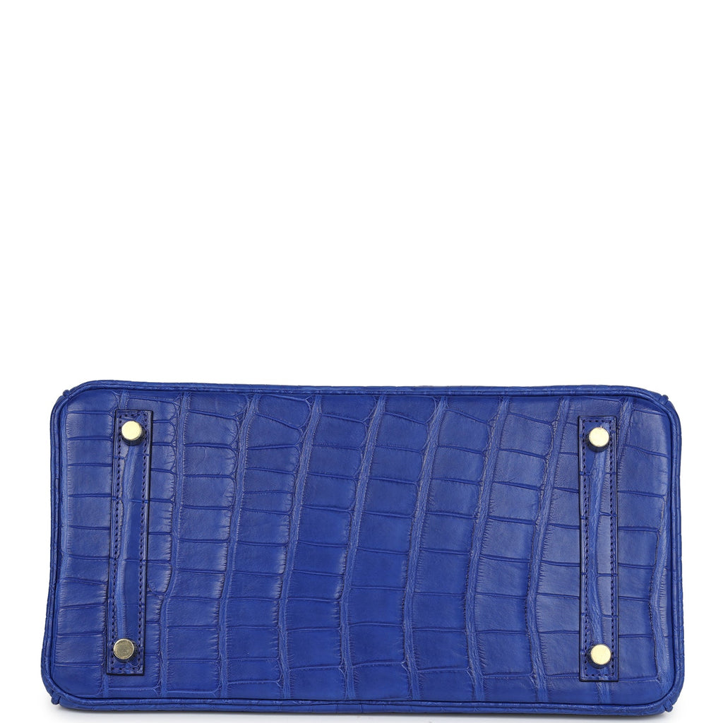 Hermès Birkin 30 Bleu Electric Matte Faux Leather Gold Hardware