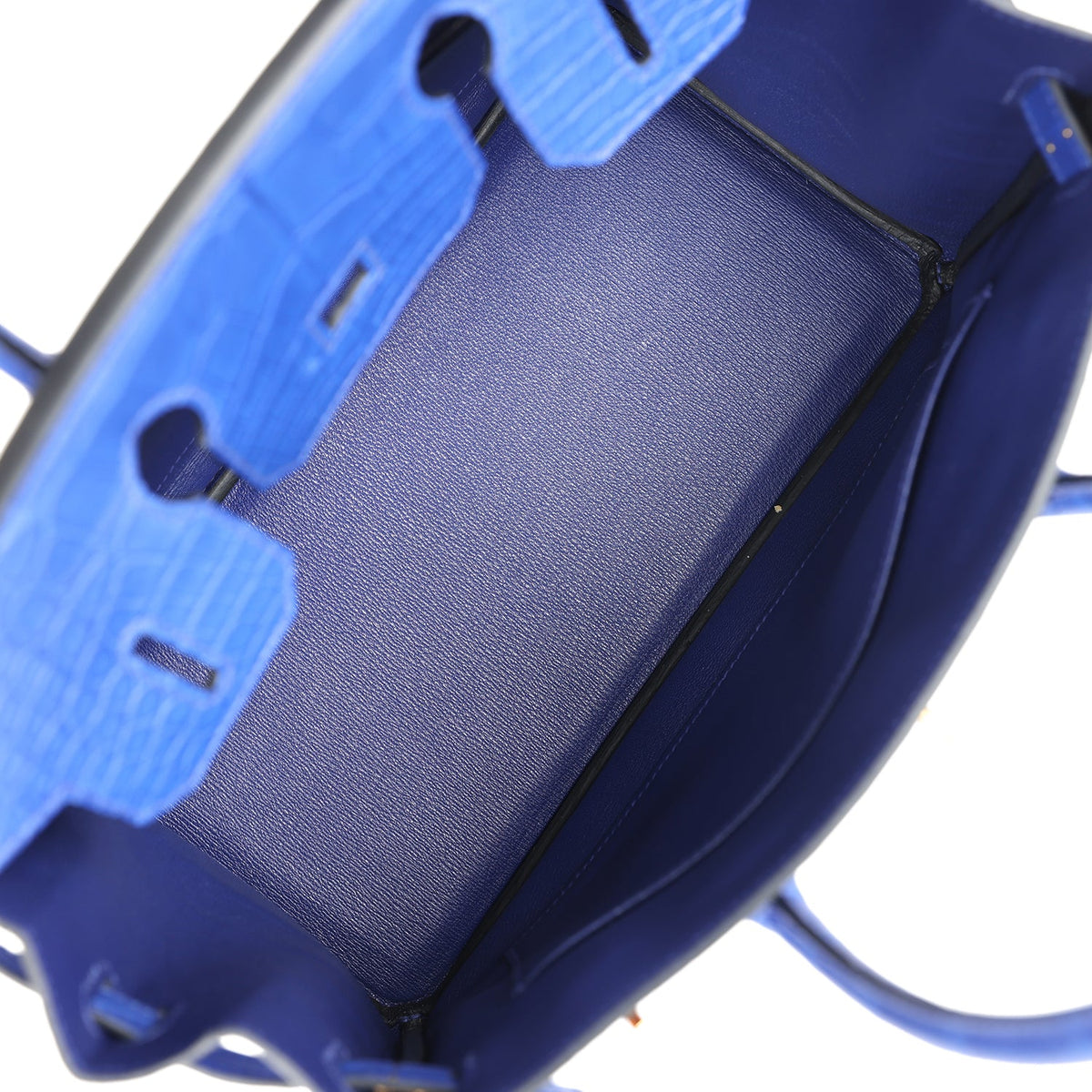Hermès Birkin 30 Bleu Electric Matte Faux Leather Gold Hardware