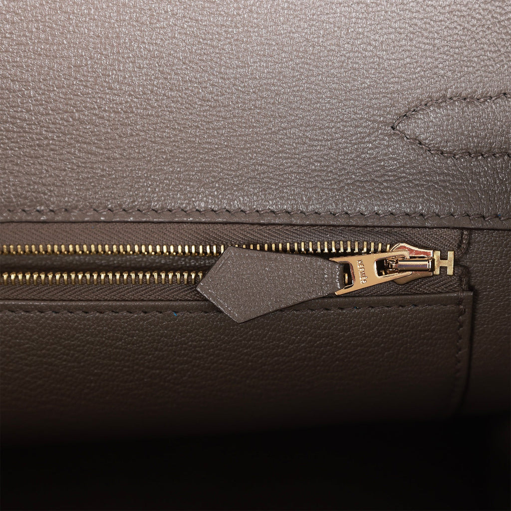 Hermès Special Order (HSS) Birkin 30 Bleu Electric and Etain Clemence Brushed Gold Hardware