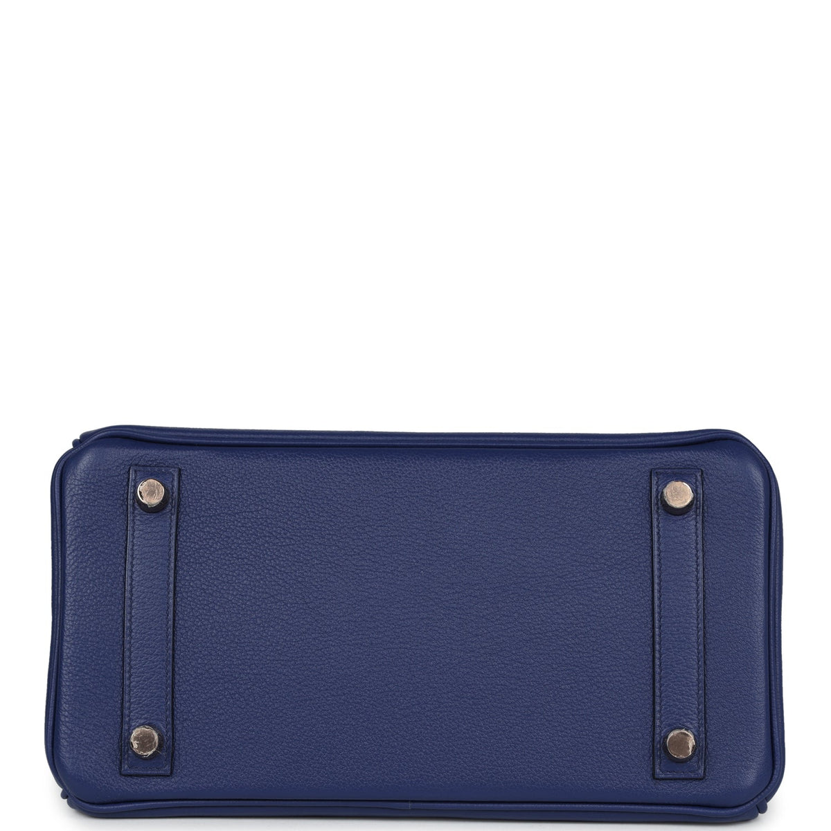 Hermès Birkin 25 Bleu Saphir Taurillion Novillo-textured Faux Leather and Bleu Marine Matte Faux Leather Touch Rose Gold Hardware