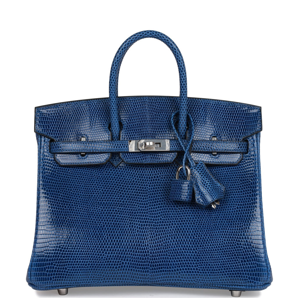 Hermès Birkin 25 Bleu Saphir Faux Leather Palladium Hardware
