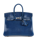 Hermès Birkin 25 Bleu Saphir Faux Leather Palladium Hardware
