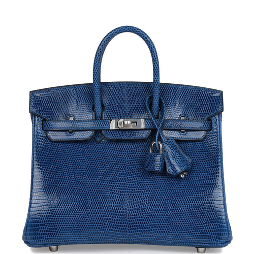 Hermès Birkin 25 Bleu Saphir Faux Leather Palladium Hardware