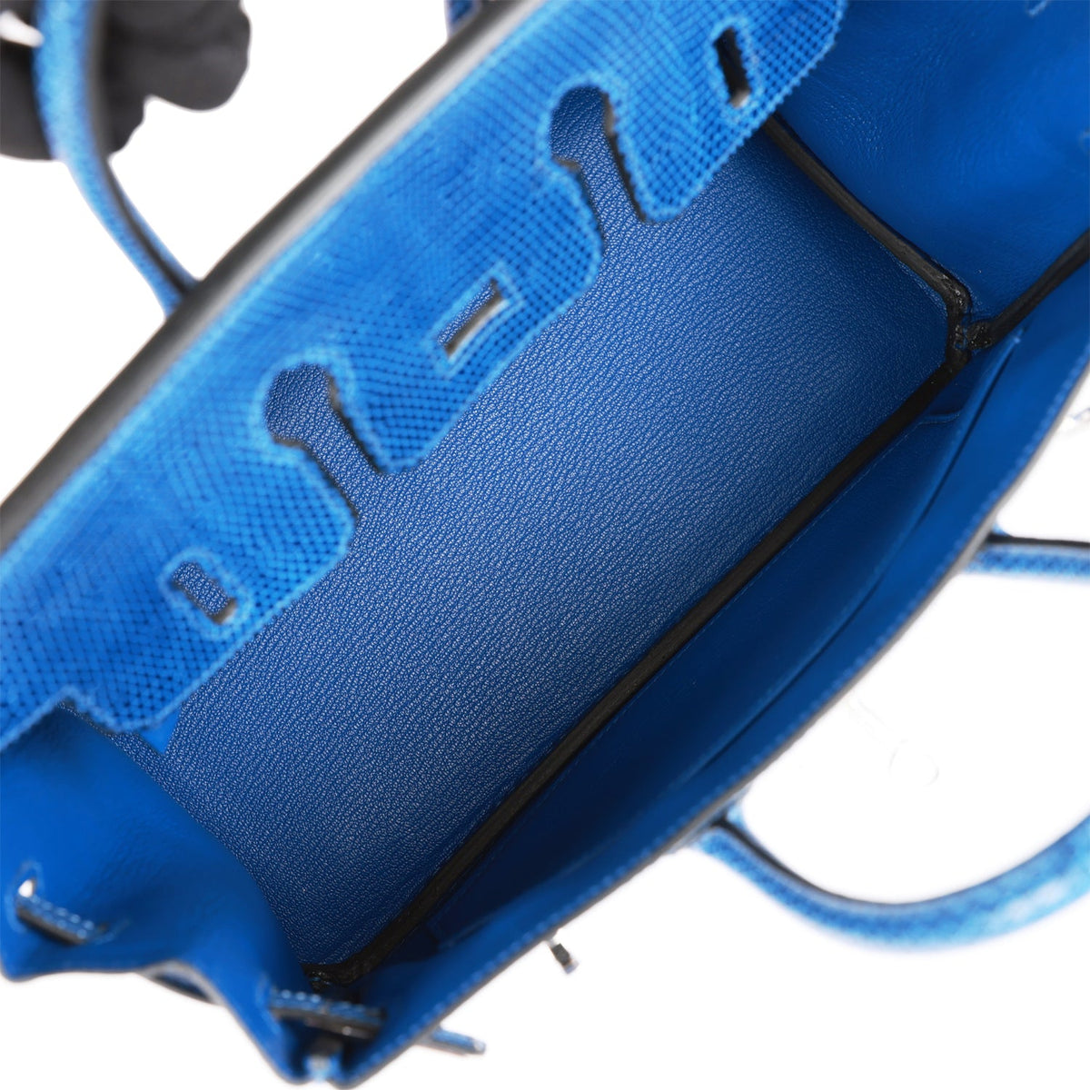 Hermès Birkin 25 Bleu Saphir Faux Leather Palladium Hardware