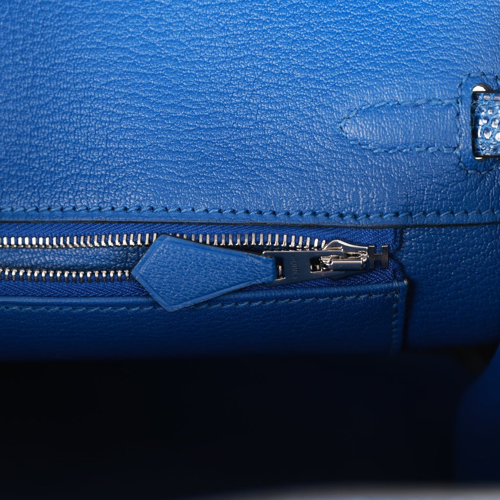 Hermès Birkin 25 Bleu Saphir Faux Leather Palladium Hardware