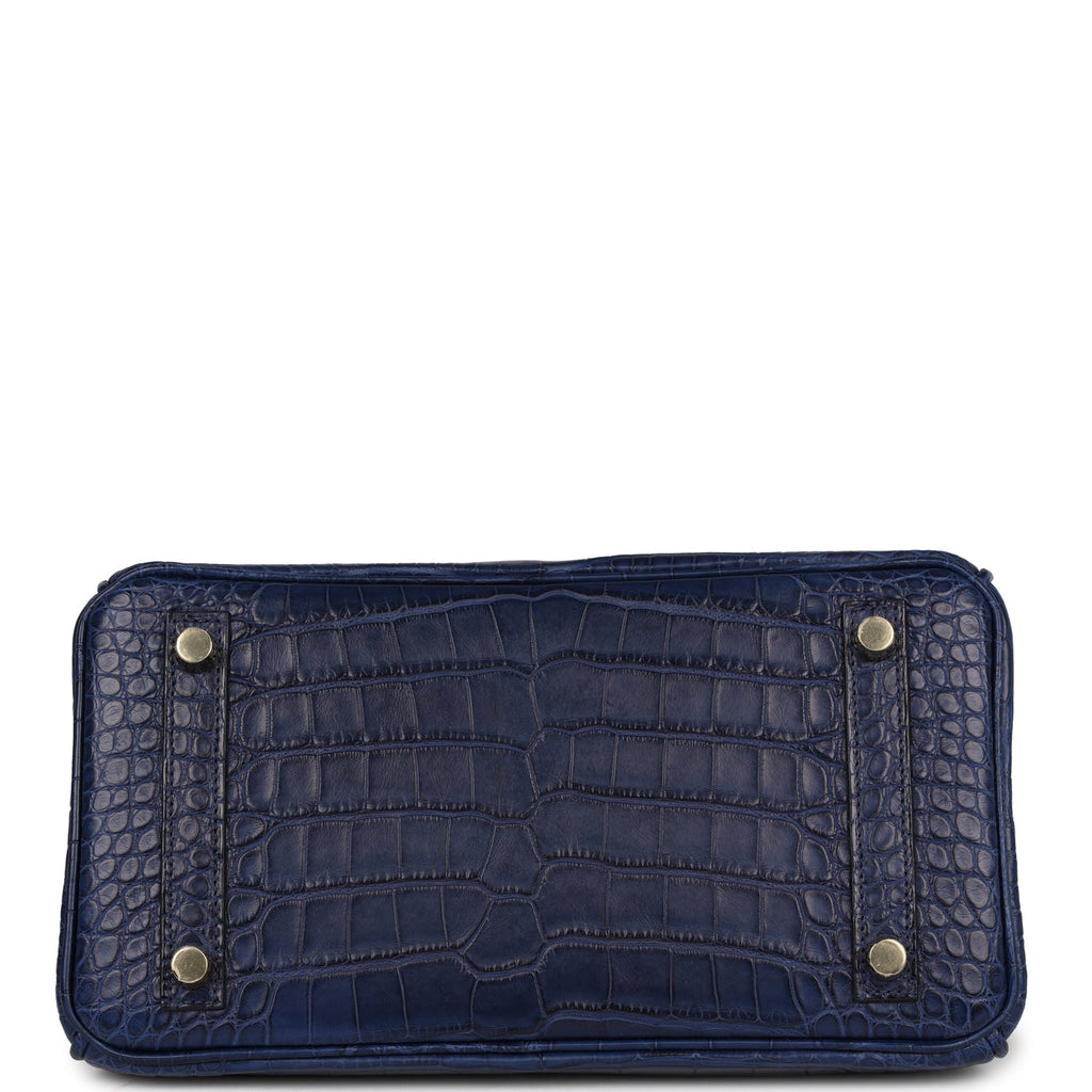 Hermès Birkin 25 Bleu Saphir Matte Faux Leather Gold Hardware
