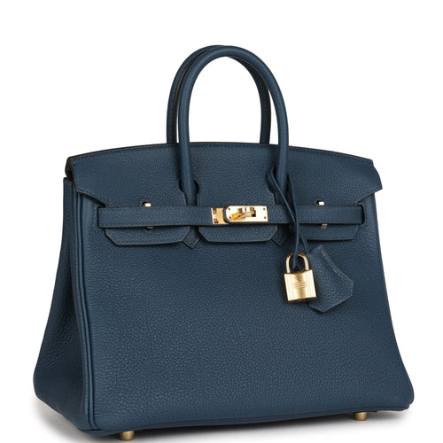 Hermès Birkin 25 Bleu De Prusse Togo Gold Hardware