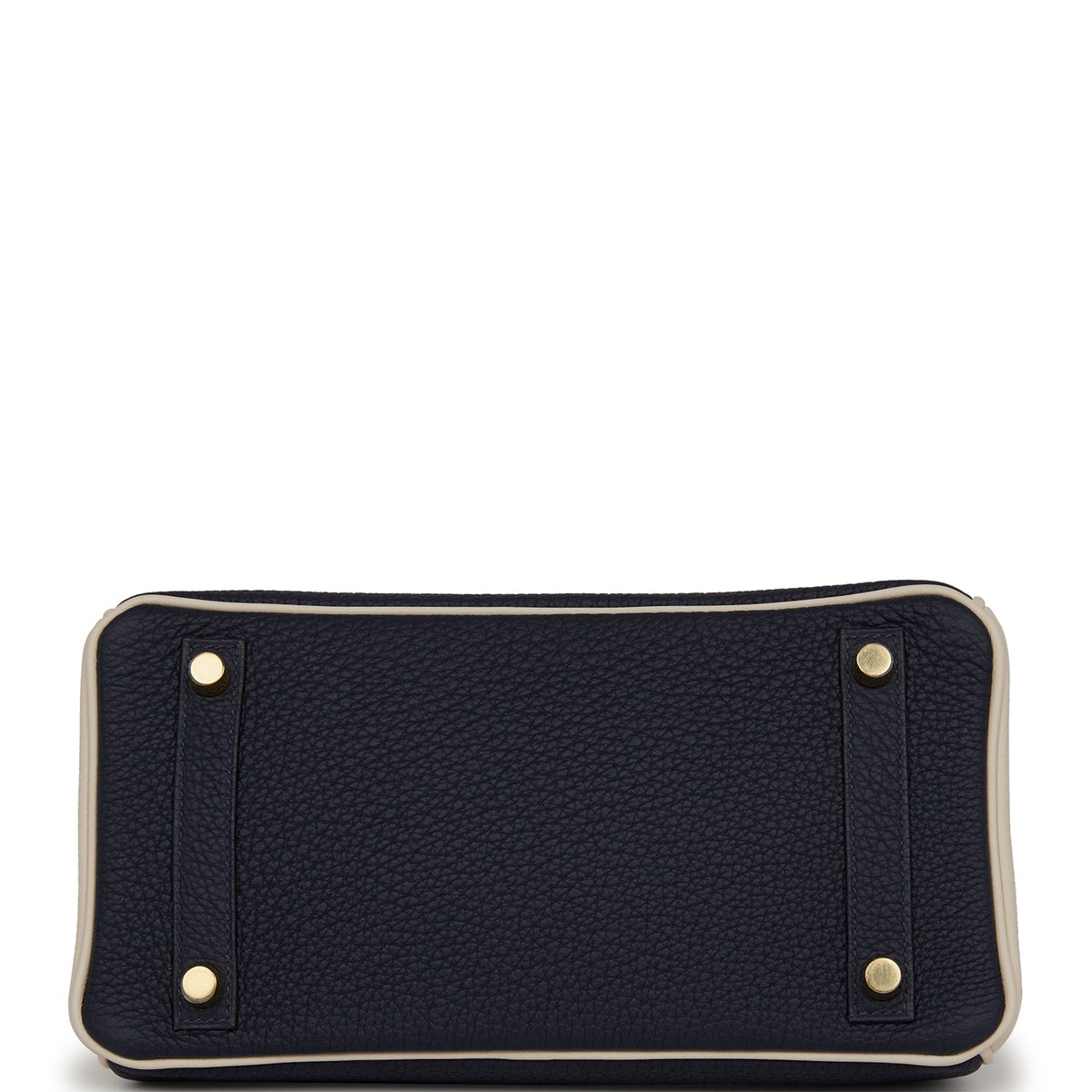 Hermès Special Order (HSS) Birkin 25 Bleu Nuit and Craie Togo Gold Hardware
