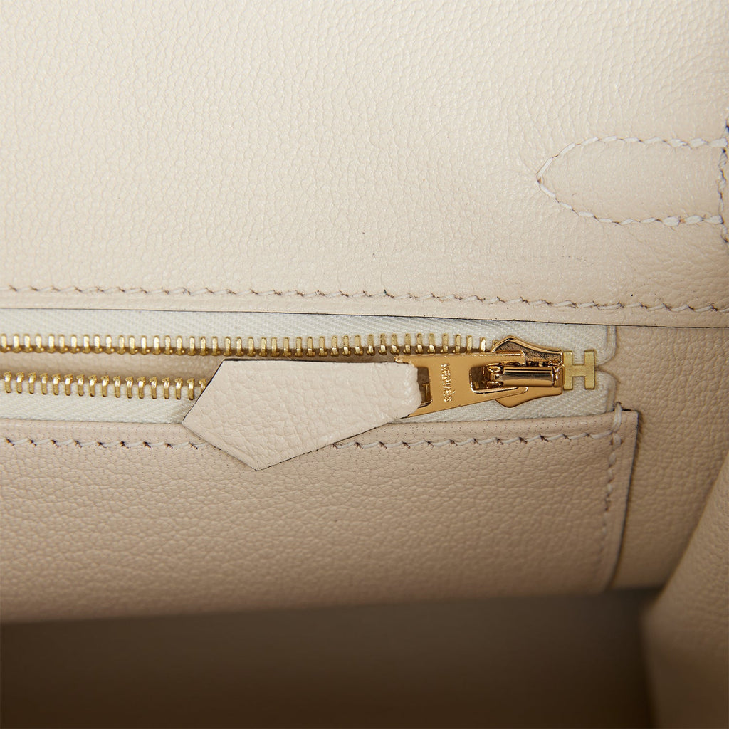 Hermès Special Order (HSS) Birkin 25 Bleu Nuit and Craie Togo Gold Hardware