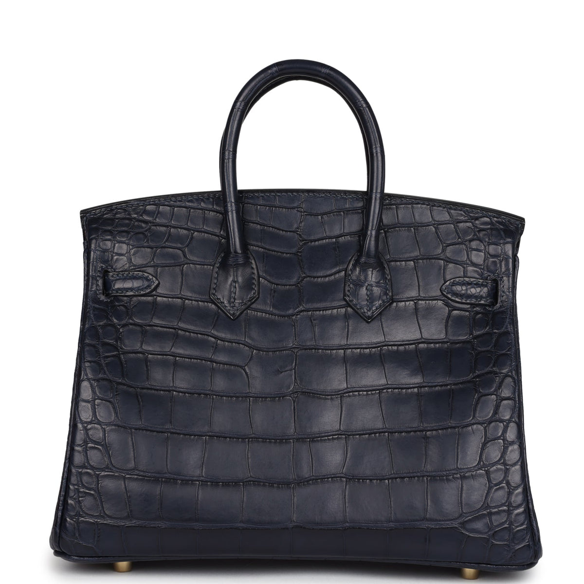Hermès Birkin 25 Bleu Indigo Matte Faux Leather Gold Hardware